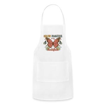 GROW POSITIVE THOUGHTS - Adjustable Apron - white - Front - Julia (174cm)