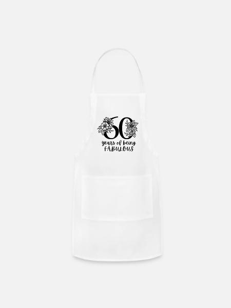 60th Birthday - Adjustable Apron - white