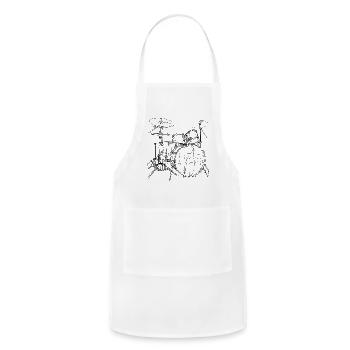 Drum Kit Sketch - Adjustable Apron - white - Front - Julia (174cm)