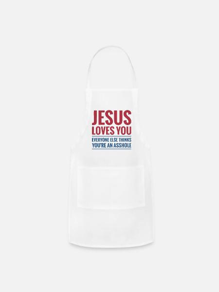 Jesus Loves You - Adjustable Apron - white