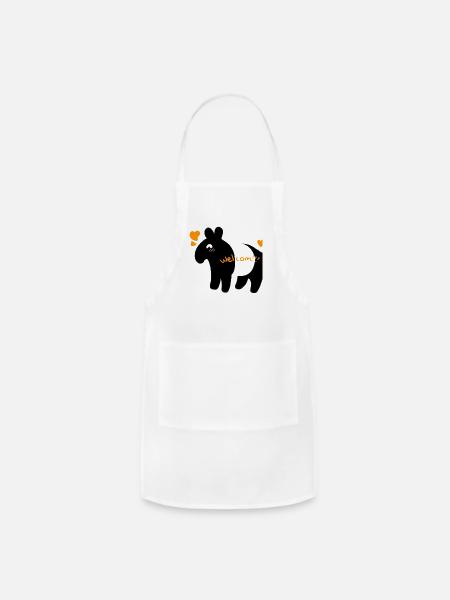 Tapir pony - Adjustable Apron - white