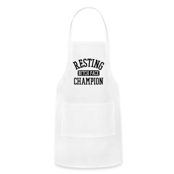 Resting Bitch Face Championy Bitchy - Adjustable Apron - white - Front - Julia (174cm)