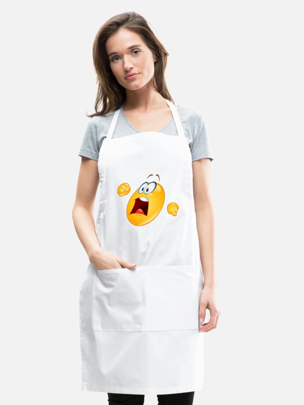Running Away Emoticon - Adjustable Apron - white - Front - Julia (174cm)