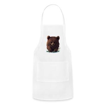 Cute Bear Cub - Adjustable Apron - white - Front - Julia (174cm)