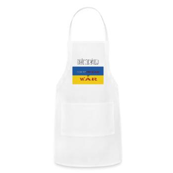 ukrain save the world u can not stop war by war - Adjustable Apron - white - Front - Julia (174cm)