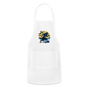 Running Werewolf with Crows - Adjustable Apron - white - Front - Julia (174cm)