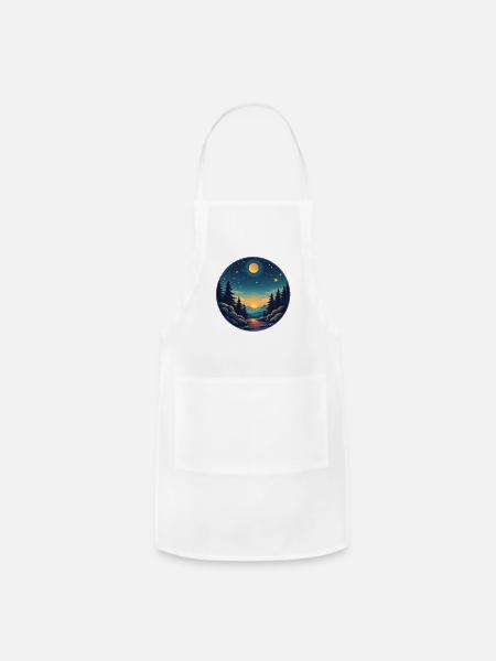 Tranquil Nightscape - Adjustable Apron - white