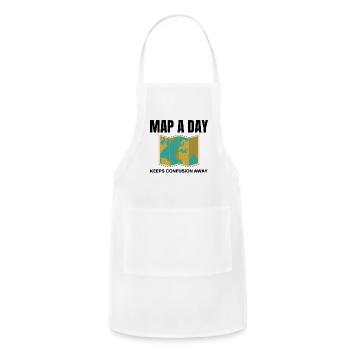 World Map GIS Cartography Earth Geography - Adjustable Apron - white - Front - Julia (174cm)