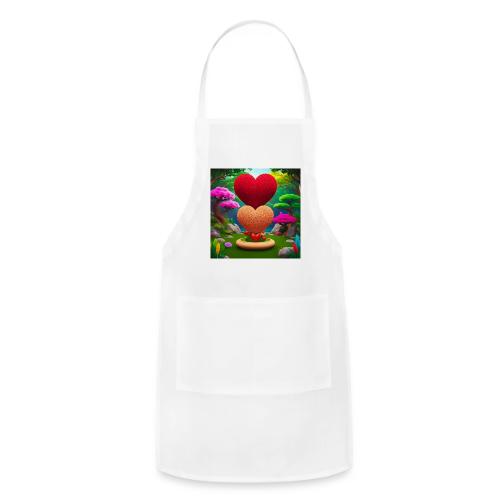 Double Heart, fantasy, nature and fantasy - Adjustable Apron