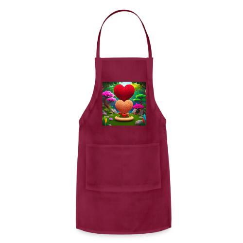 Double Heart, fantasy, nature and fantasy - Adjustable Apron