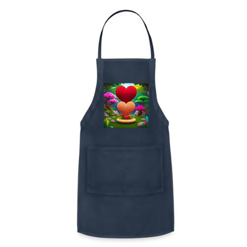 Double Heart, fantasy, nature and fantasy - Adjustable Apron