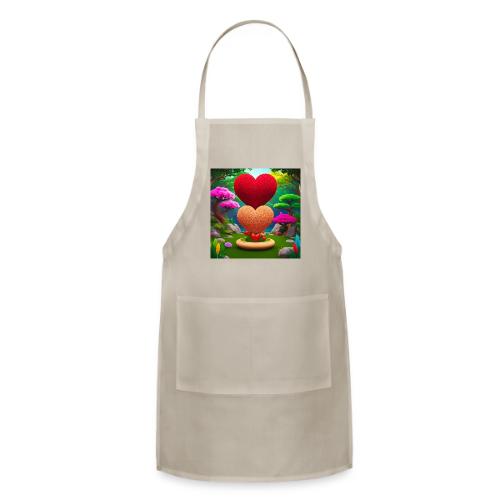 Double Heart, fantasy, nature and fantasy - Adjustable Apron
