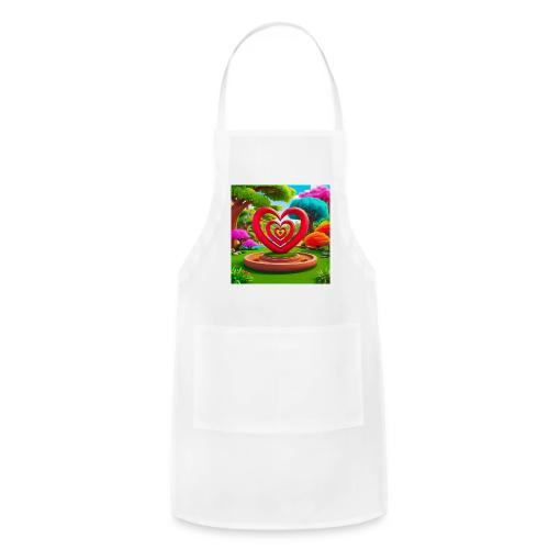 Triple heart landscape, nature, love, happiness - Adjustable Apron