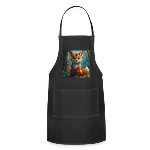 Magical fantasy fox in enchanted forest scene - Adjustable Apron