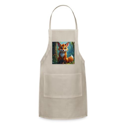 Magical fantasy fox in enchanted forest scene - Adjustable Apron