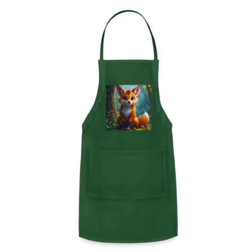Magical fantasy fox in enchanted forest scene - Adjustable Apron