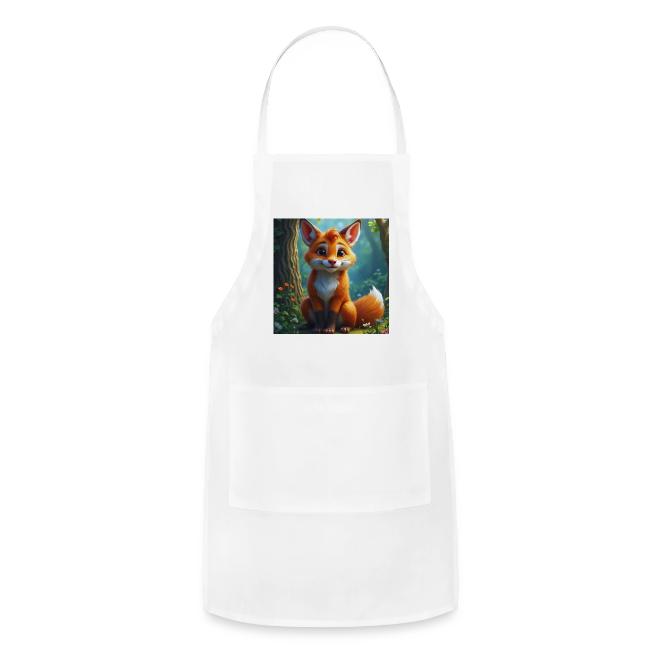 Magical fantasy fox in enchanted forest scene