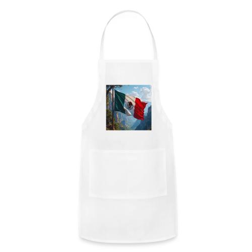 Mexican Flag in Mountain Nature Landscape - Adjustable Apron