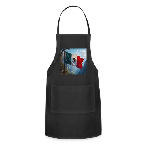Mexican Flag in Mountain Nature Landscape - Adjustable Apron
