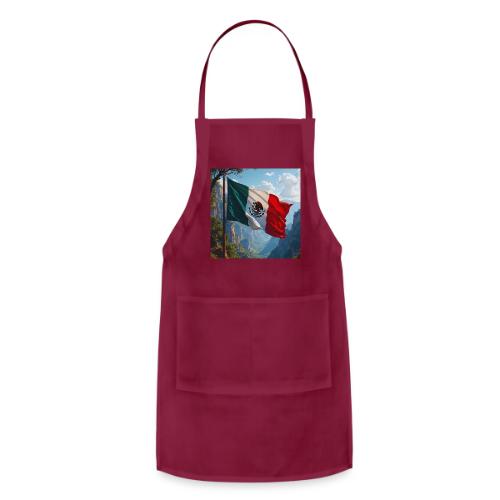 Mexican Flag in Mountain Nature Landscape - Adjustable Apron