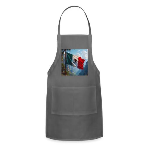 Mexican Flag in Mountain Nature Landscape - Adjustable Apron