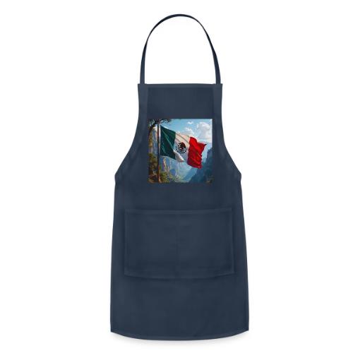 Mexican Flag in Mountain Nature Landscape - Adjustable Apron
