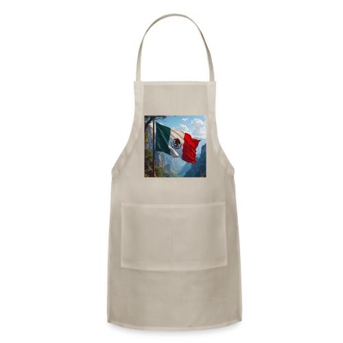 Mexican Flag in Mountain Nature Landscape - Adjustable Apron