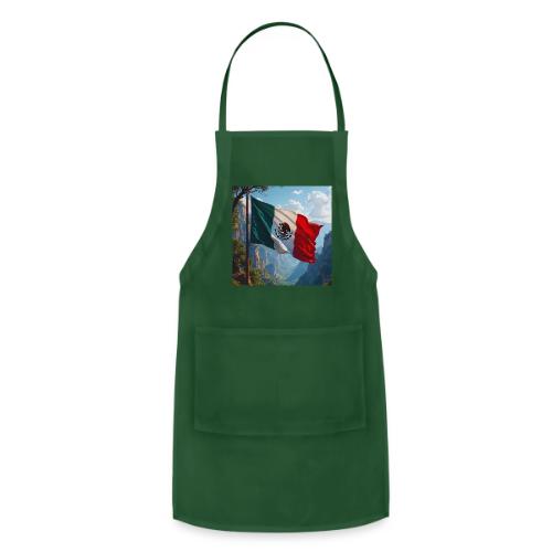 Mexican Flag in Mountain Nature Landscape - Adjustable Apron