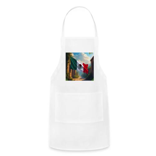 Mexican flag in Magical Town and Nature - Adjustable Apron