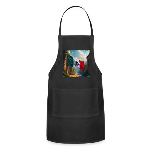 Mexican flag in Magical Town and Nature - Adjustable Apron