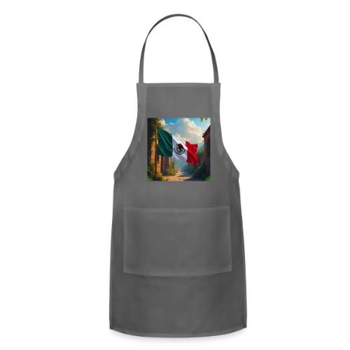 Mexican flag in Magical Town and Nature - Adjustable Apron