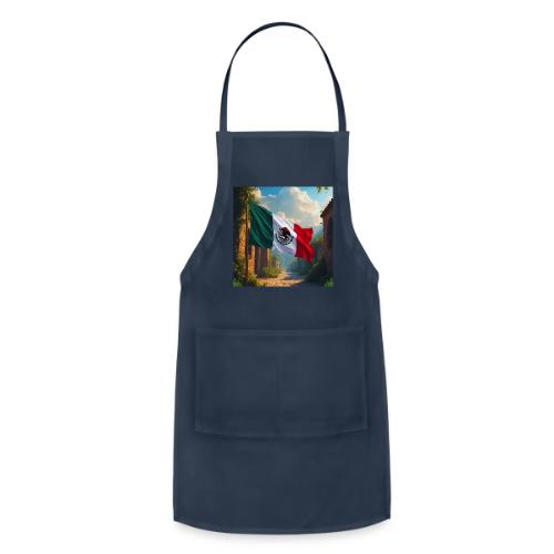 Mexican flag in Magical Town and Nature - Adjustable Apron