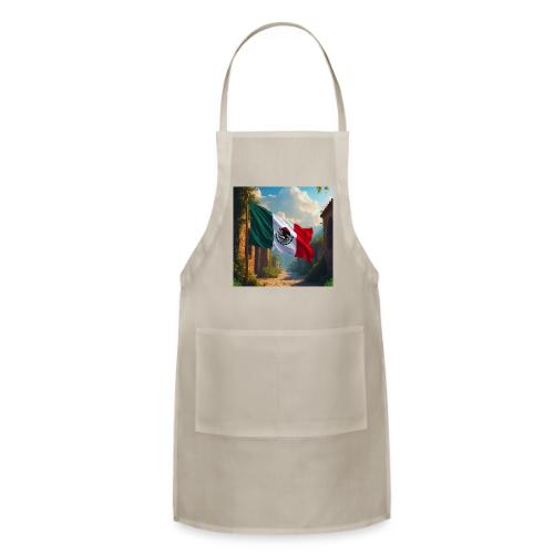 Mexican flag in Magical Town and Nature - Adjustable Apron