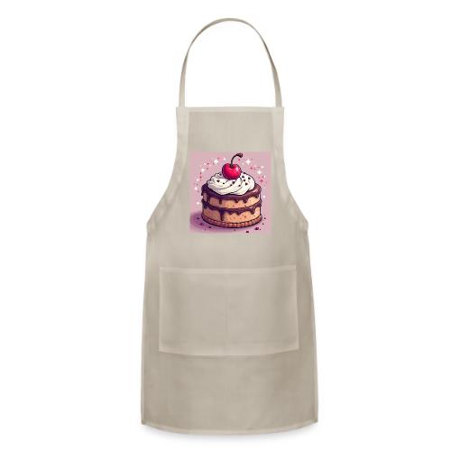 Cherry‑Topped Celebration Cake Design - Adjustable Apron