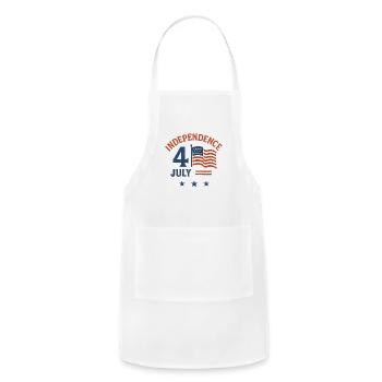 July 4th Independence Flag Celebration - Adjustable Apron - white - Front - Julia (174cm)