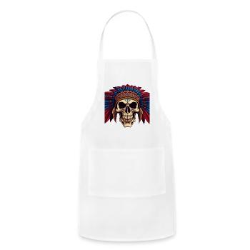 Native Spirit Skull Art - Adjustable Apron - white - Front - Julia (174cm)
