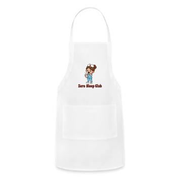 Yawned Nurse Zero Sleep Club Design - Adjustable Apron - white - Front - Julia (174cm)