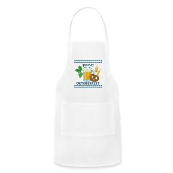 Oktoberfest Beer Mug with Pretzel and Wheat - Adjustable Apron - white - Front - Julia (174cm)