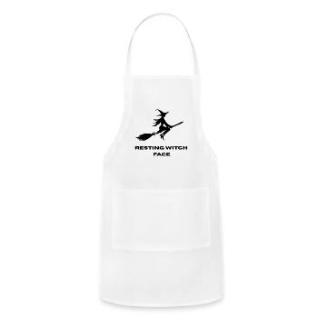 Resting Witch Face  - Adjustable Apron - white - Front - Julia (174cm)