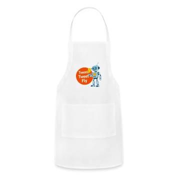 Robot and Bird Tweet Duo - Adjustable Apron - white - Front - Julia (174cm)