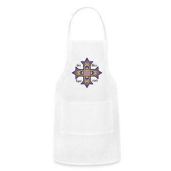 Coptic Cross Color Icon - Adjustable Apron - white - Front - Julia (174cm)