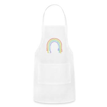 Rainbow Connection – Queer Tech Pride Cables - Adjustable Apron - white - Front - Julia (174cm)
