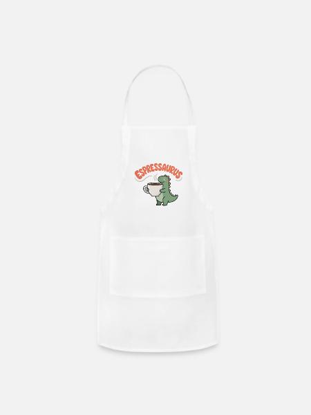 ExpressSaurus Coffee Dino - Adjustable Apron - white