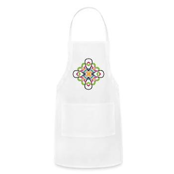 Abstract Shapes - Adjustable Apron - white - Front - Julia (174cm)