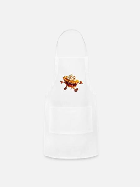 Crazy Pumpkin Pie Monster - Adjustable Apron - white