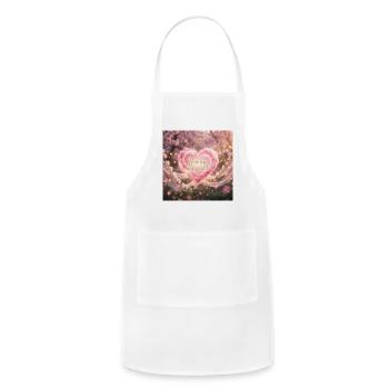 Heartfelt Pink Dream Love - Adjustable Apron - white - Front - Julia (174cm)