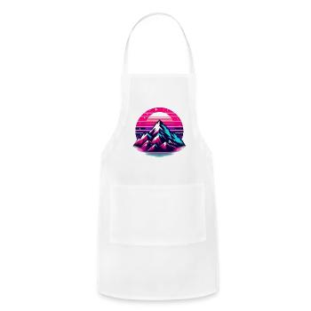 Neon Mountain Sunset Circle - Adjustable Apron - white - Front - Julia (174cm)