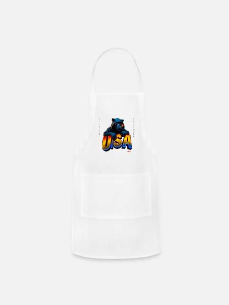 Neon Panther USA Graffiti - Adjustable Apron - white