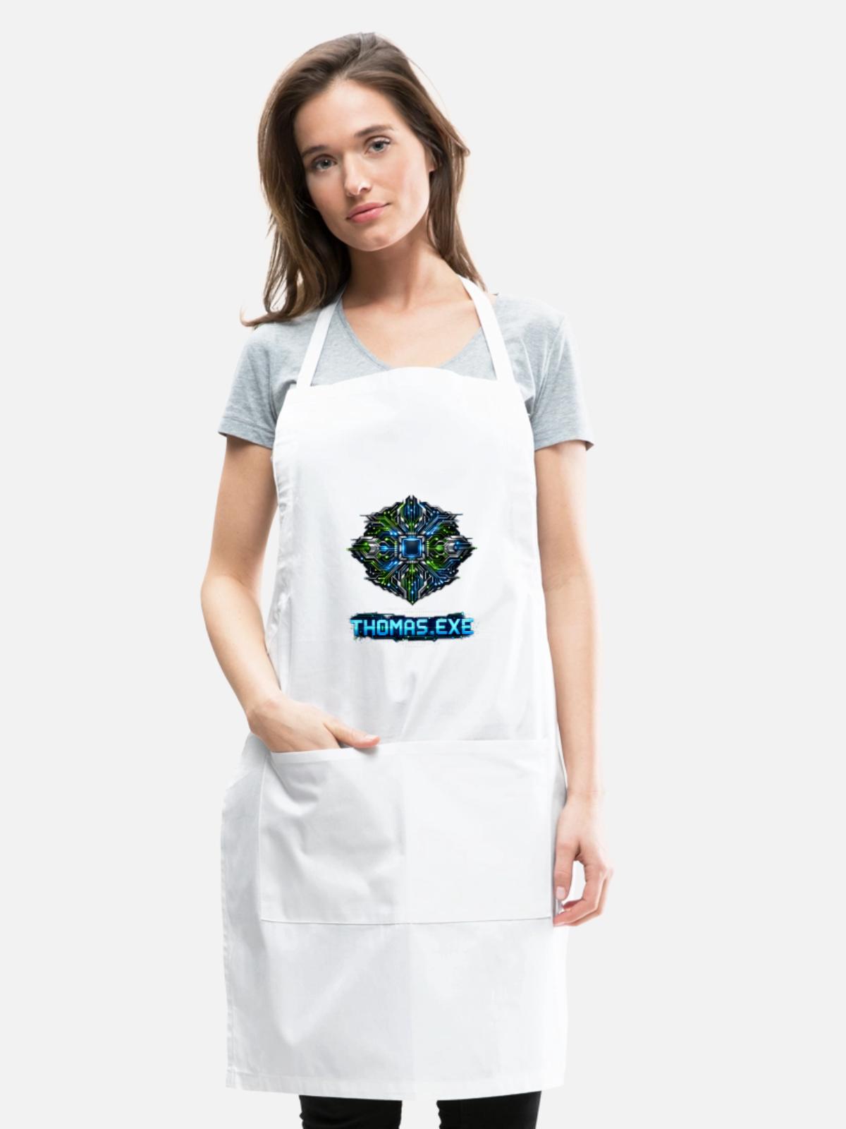 Neon Circuit Emblem - Adjustable Apron - white - Front - Julia (174cm)