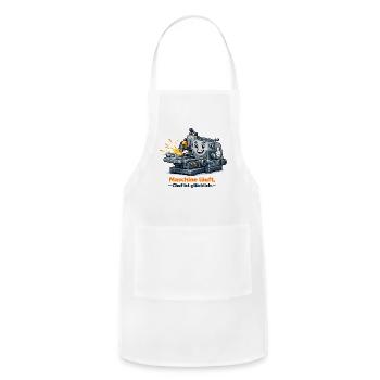 0562AC20A1_Maschine_Laeuft_Chef_Ist_Gluecklich - Adjustable Apron - white - Front - Julia (174cm)